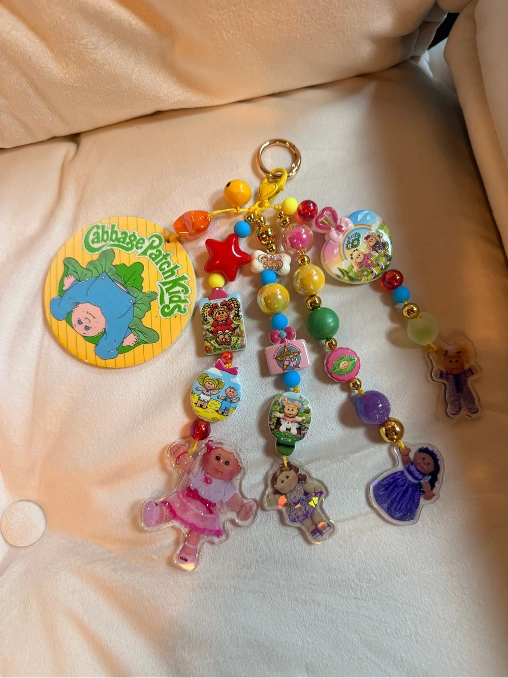 Multi-Color Charm Keychain - Colorful Beaded Kids Accessory - Picture 1 of 5